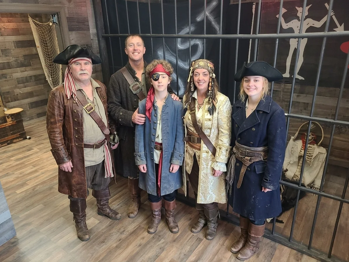 The same five guests transformed into pirate adventure characters by RoleShot