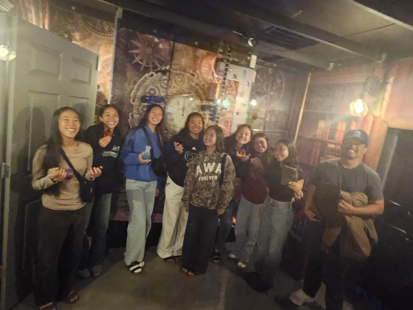 Escape room group photo before the Clockwork Odyssey style transformation
